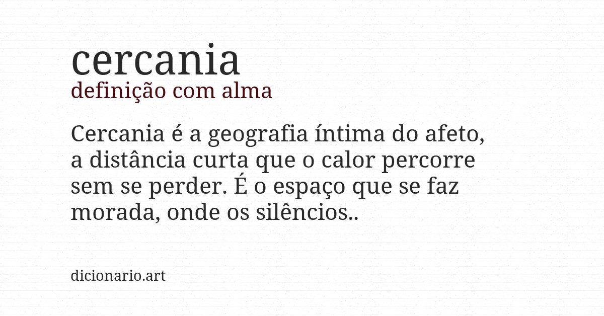 Definição com alma de cercania