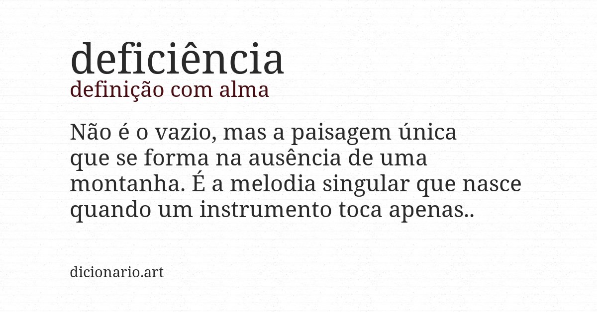 Definição com alma de deficiência