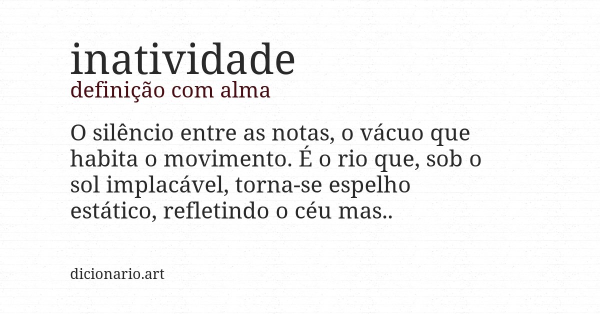 Definição com alma de inatividade