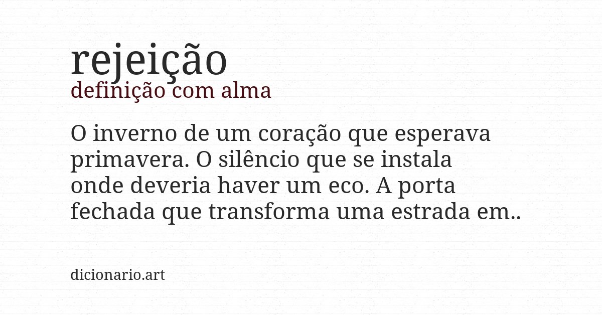 Definição com alma de rejeição