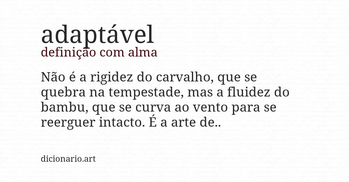Definição com alma de adaptável