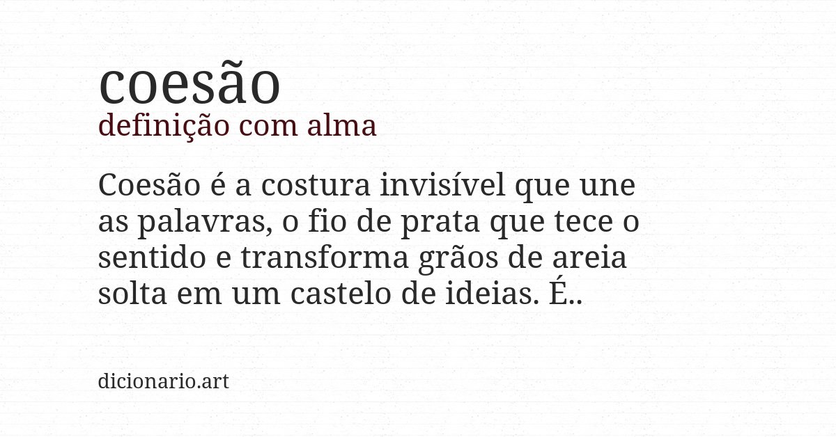 Definição com alma de coesão