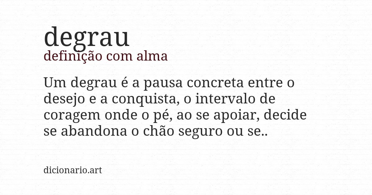 Definição com alma de degrau