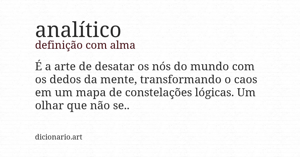 Definição com alma de analítico