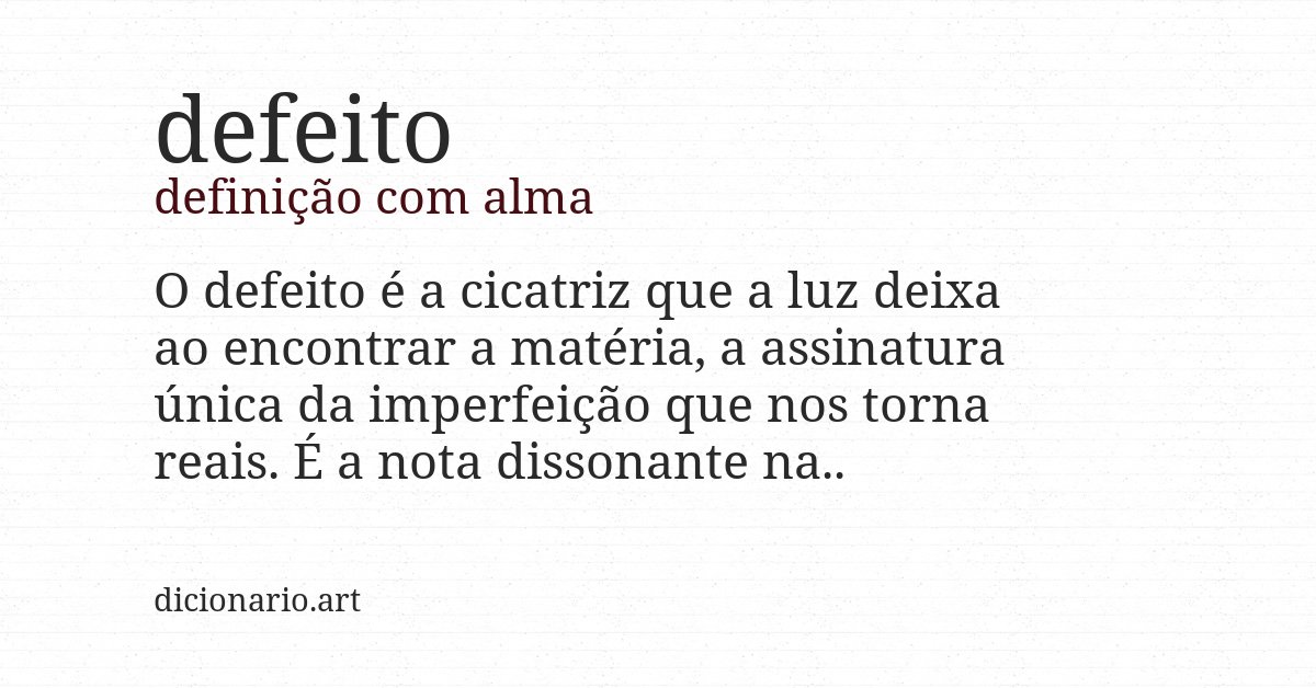 Definição com alma de defeito