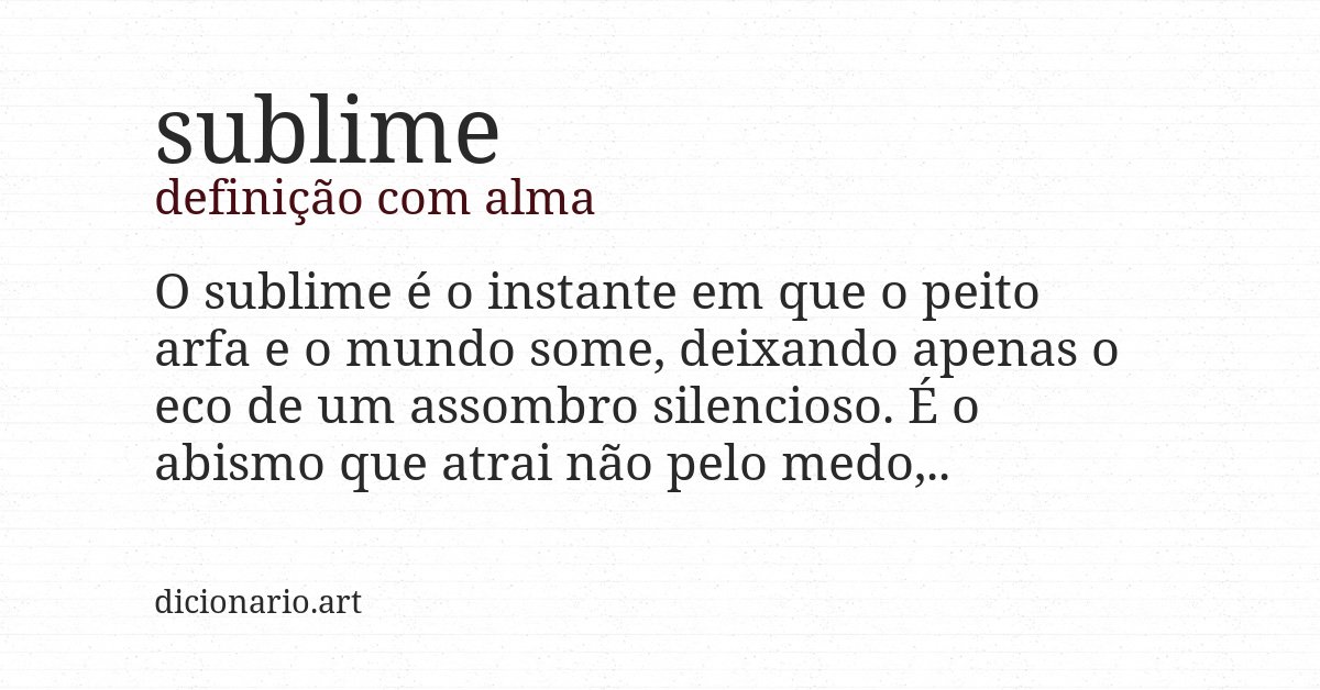 Definição com alma de sublime
