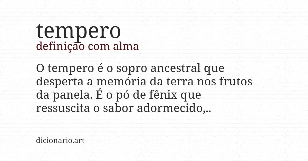 Definição com alma de tempero