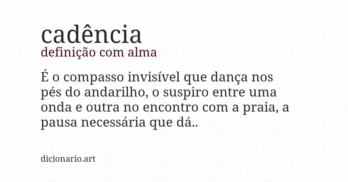 Definição com alma de cadência