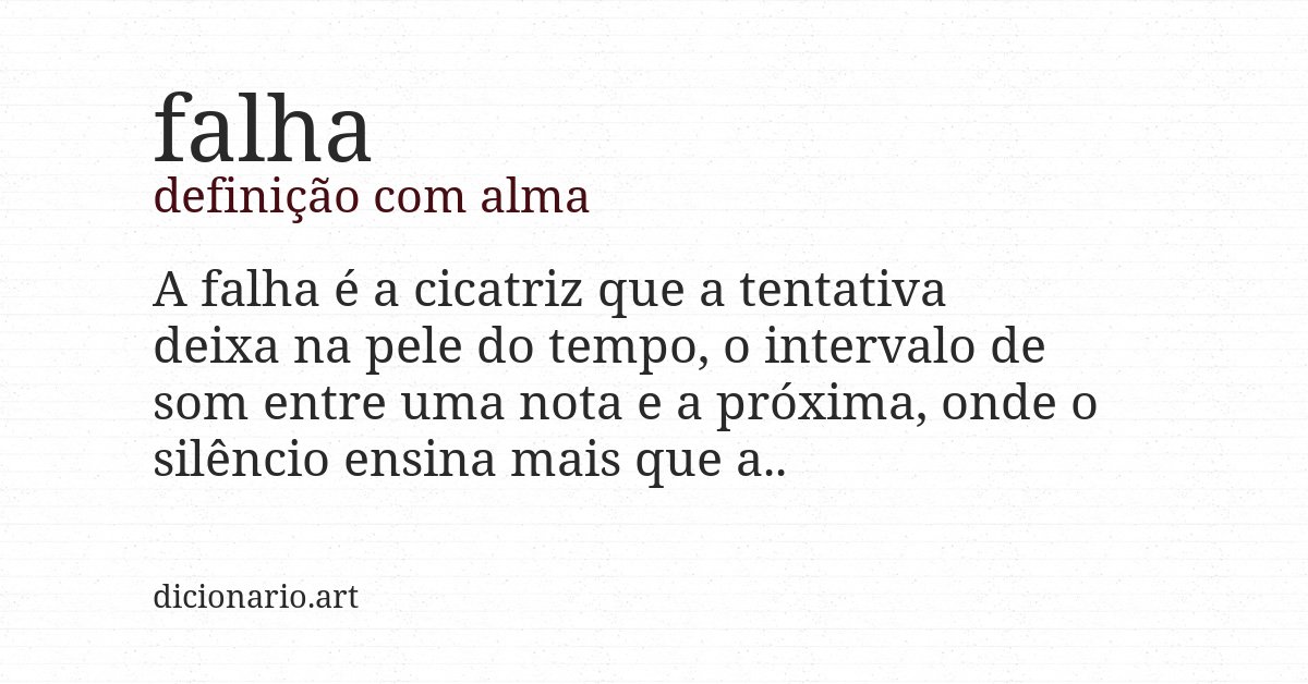 Definição com alma de falha