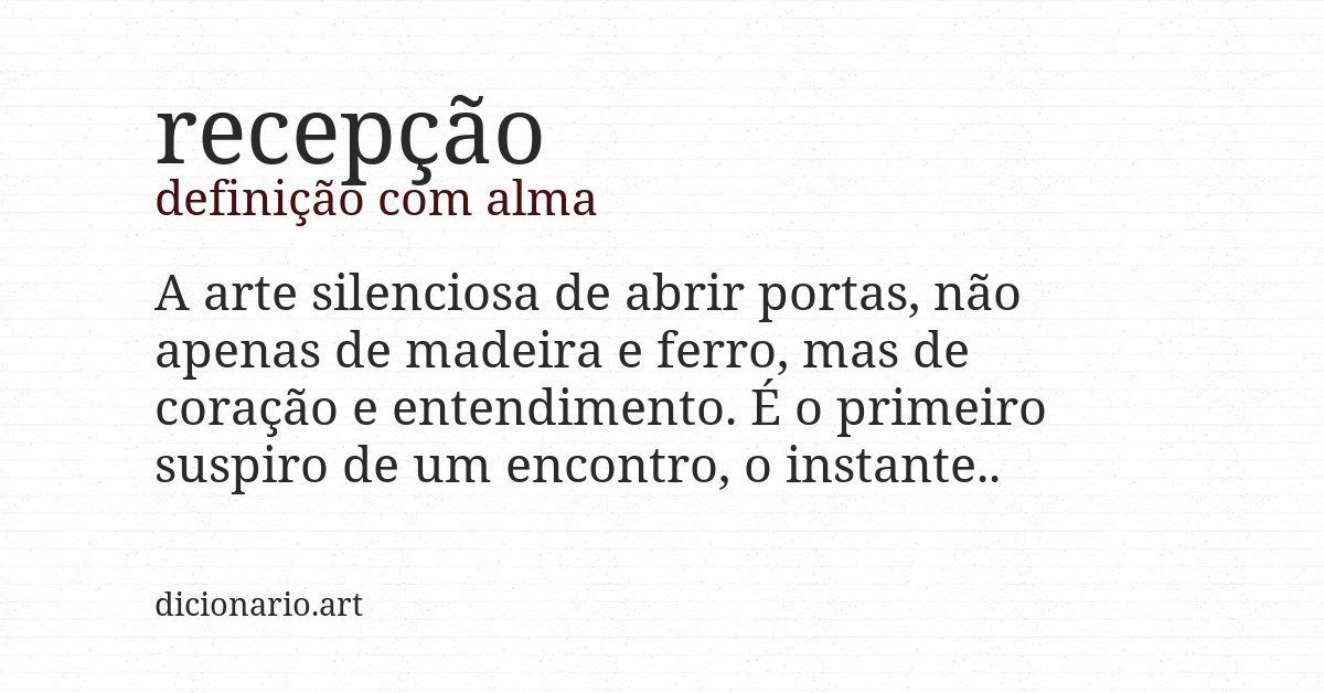 Definição com alma de recepção