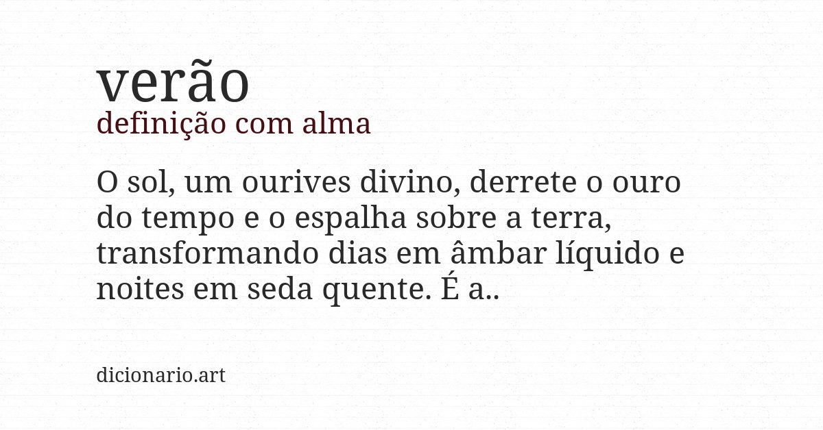 Definição com alma de verão