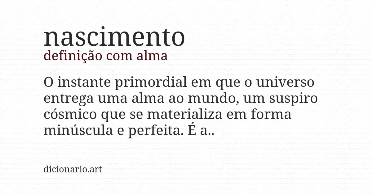 Definição com alma de nascimento