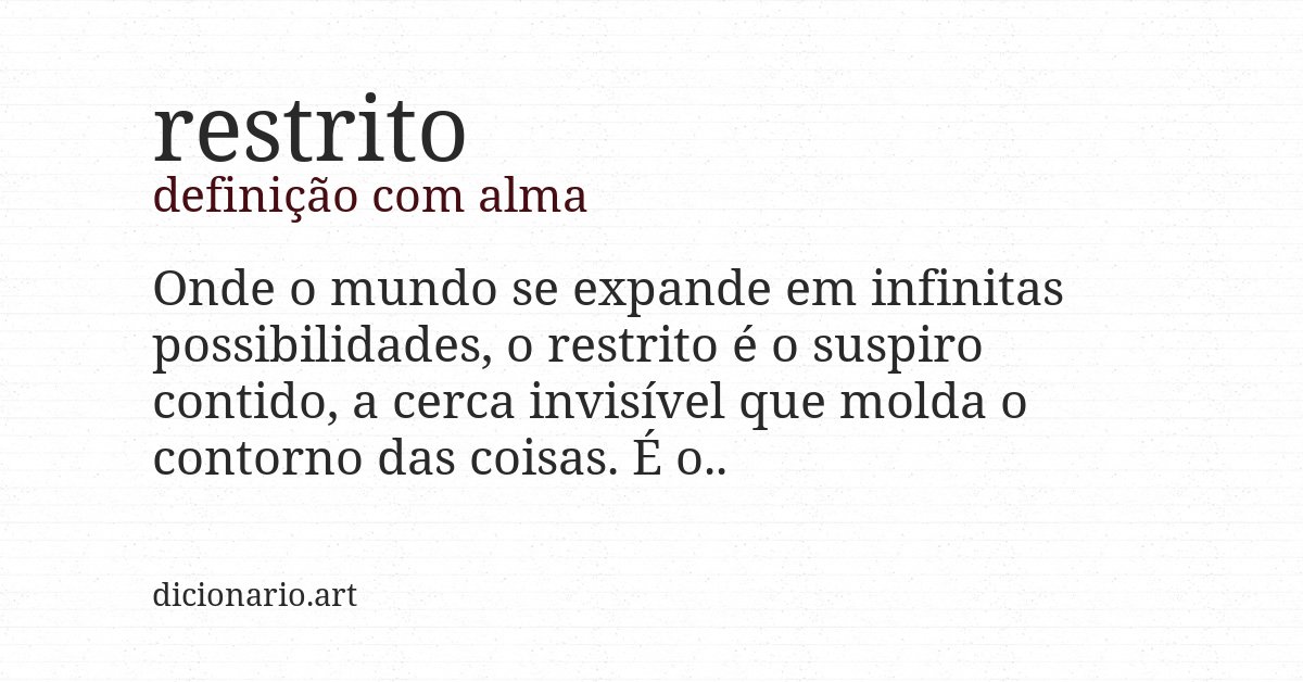 Definição com alma de restrito
