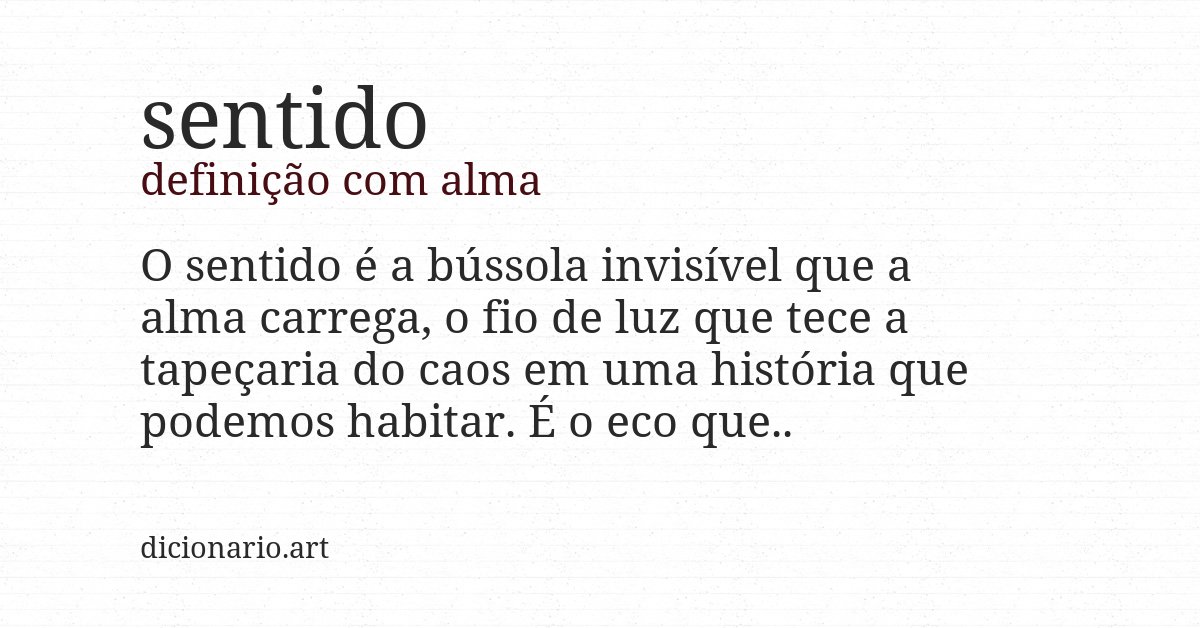 Definição com alma de sentido