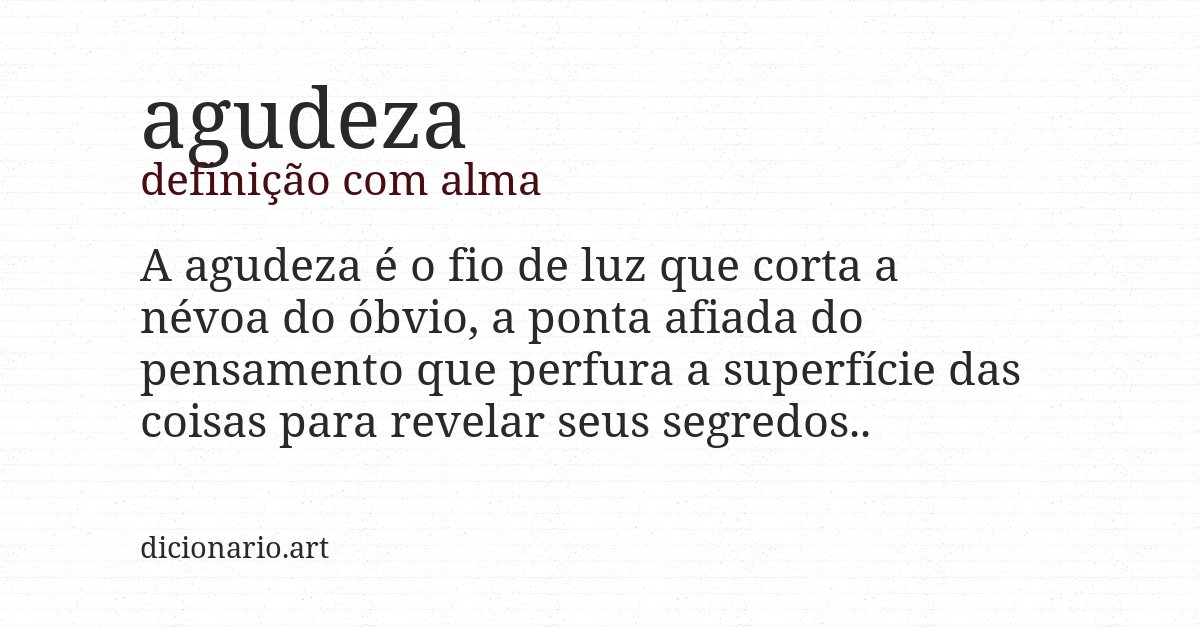 Definição com alma de agudeza