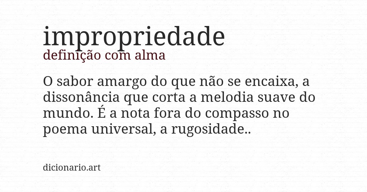 Definição com alma de impropriedade