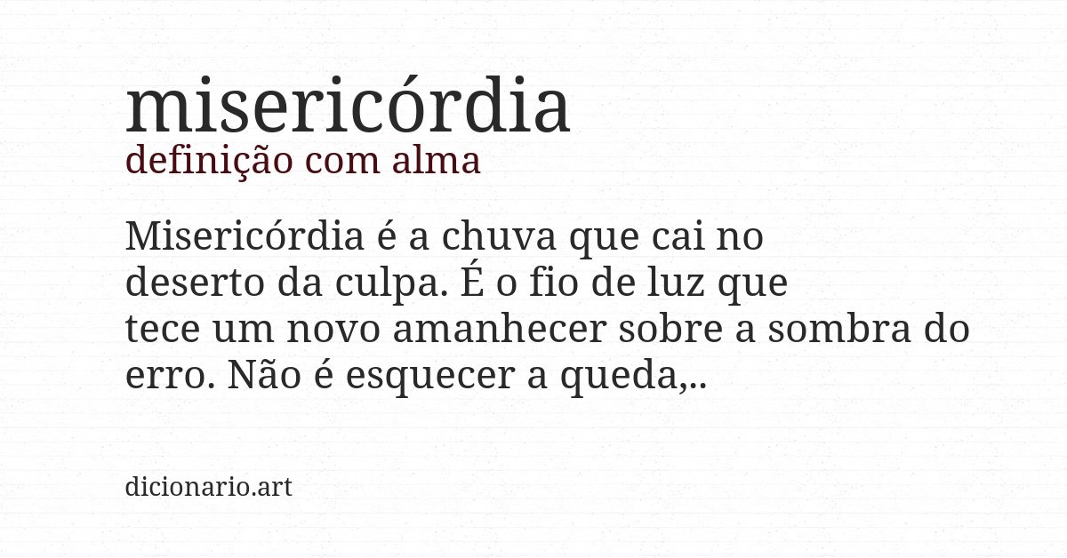 Definição com alma de misericórdia