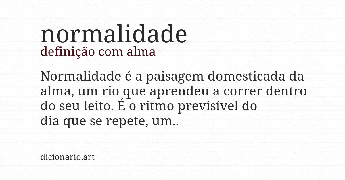 Definição com alma de normalidade