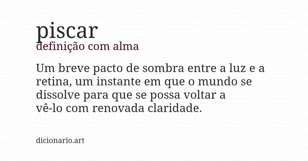 Definição com alma de piscar