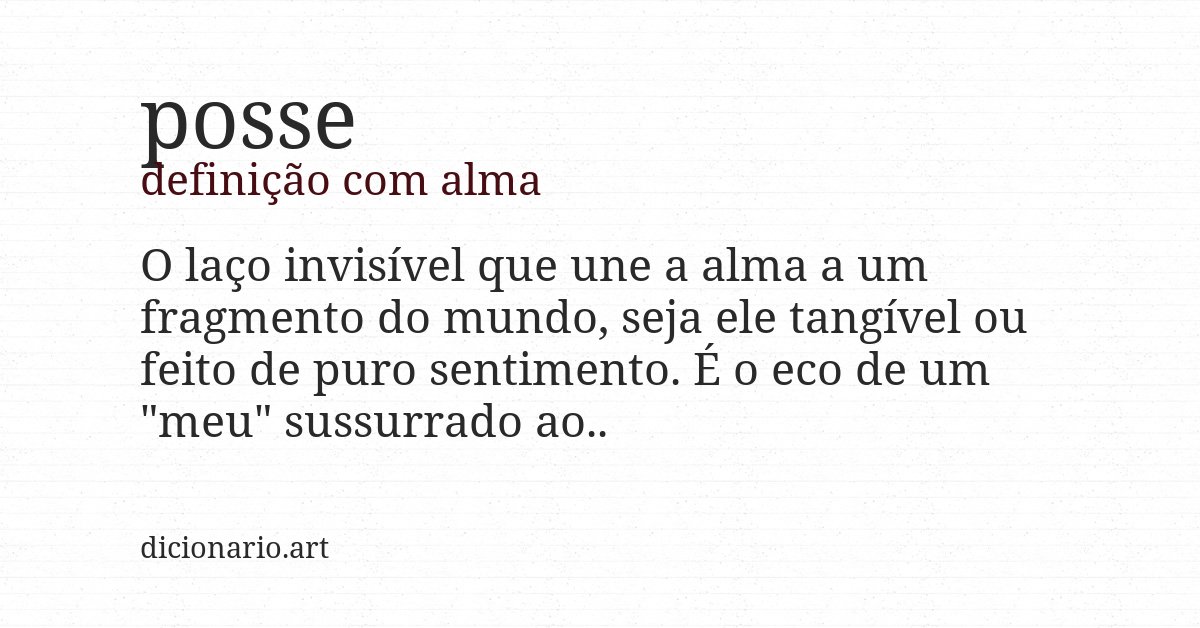 Definição com alma de posse