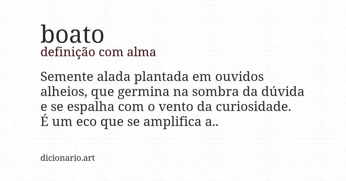 Definição com alma de boato