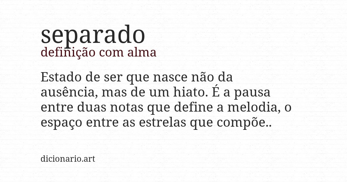 Definição com alma de separado