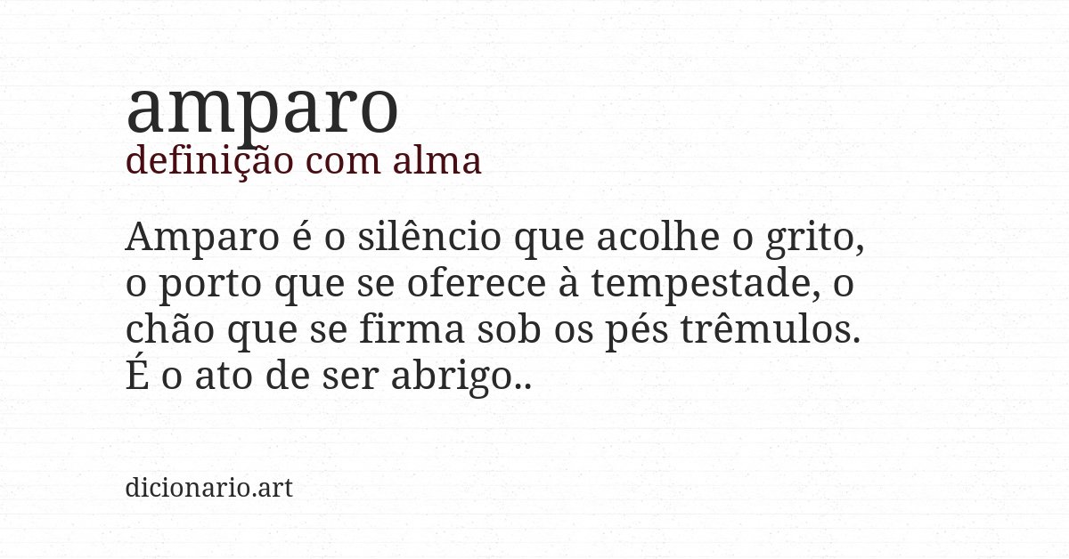 Definição com alma de amparo