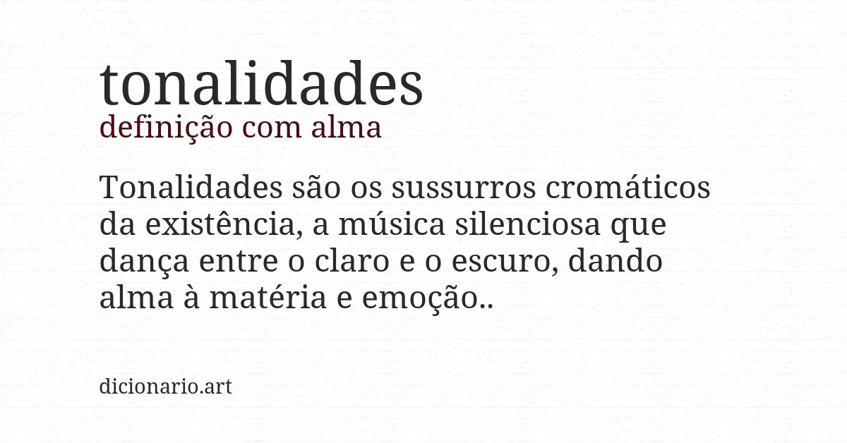 Definição com alma de tonalidades