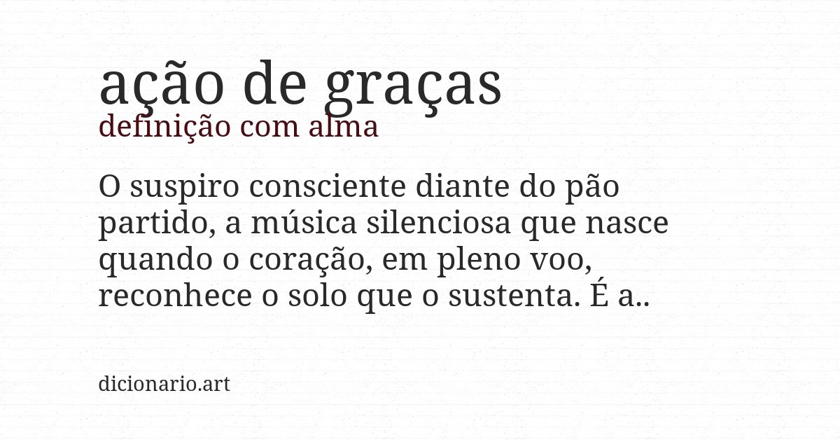 Definição com alma de ação de graças