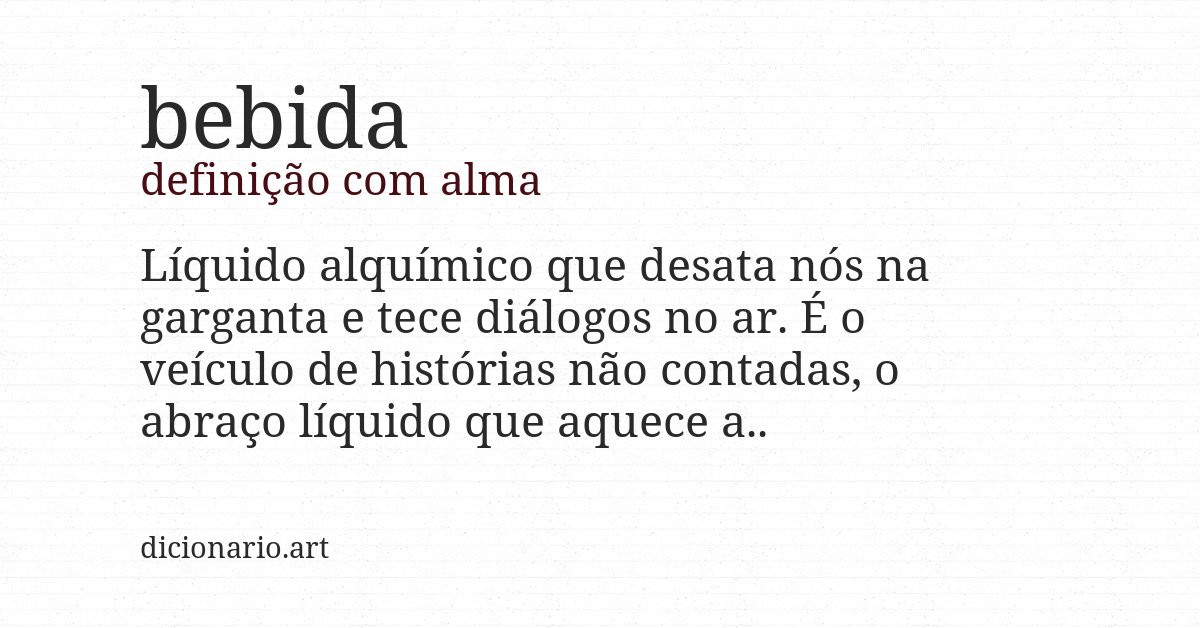 Definição com alma de bebida