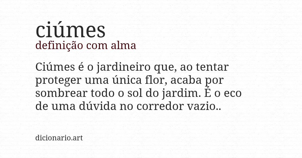 Definição com alma de ciúmes