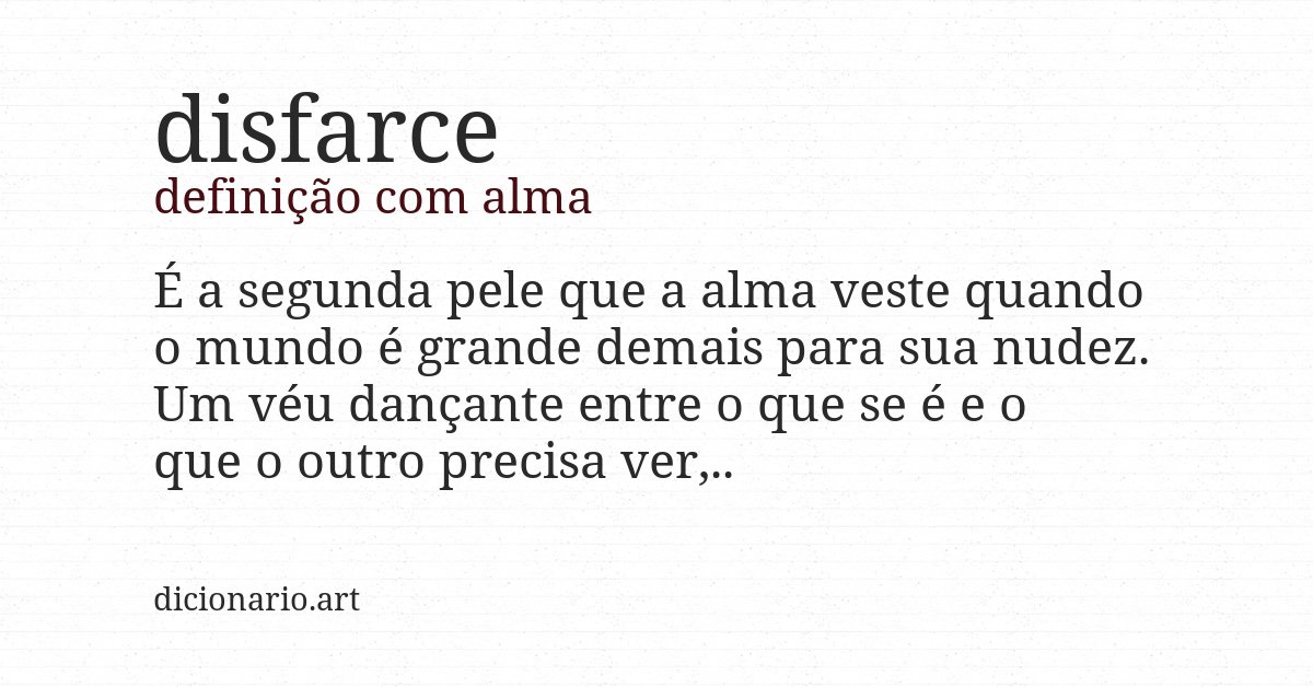 Definição com alma de disfarce