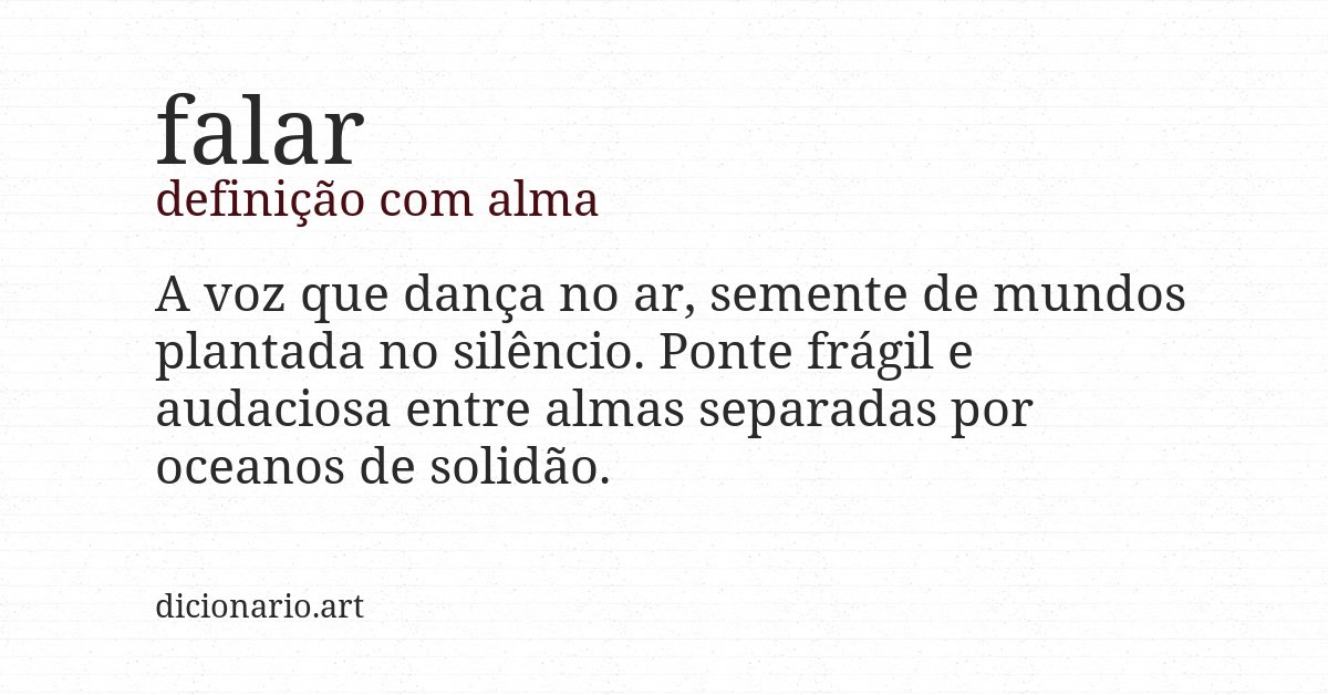 Definição com alma de falar