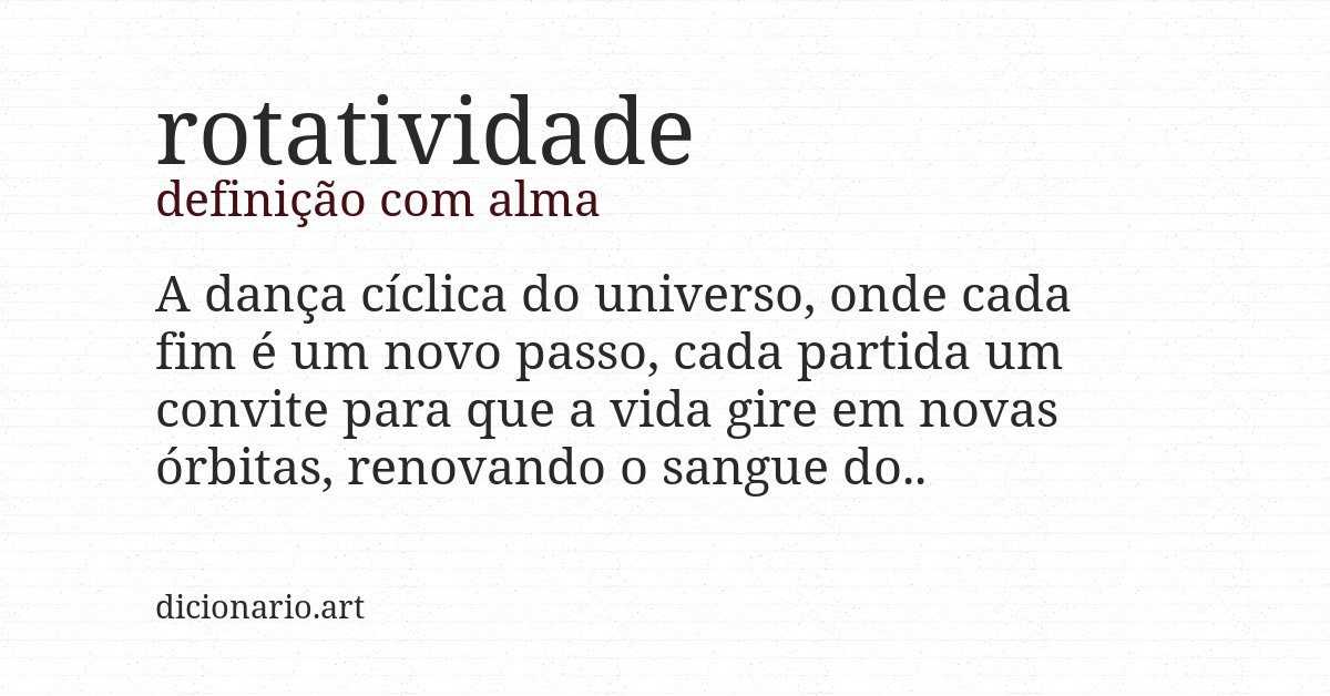 Definição com alma de rotatividade