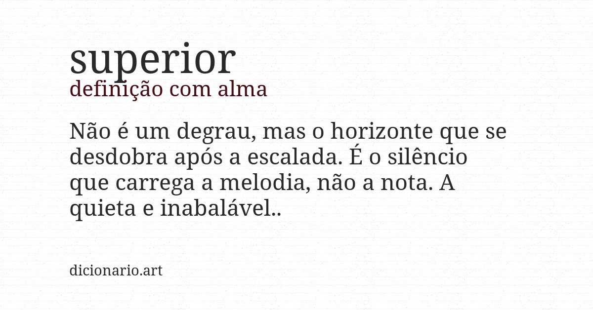 Definição com alma de superior