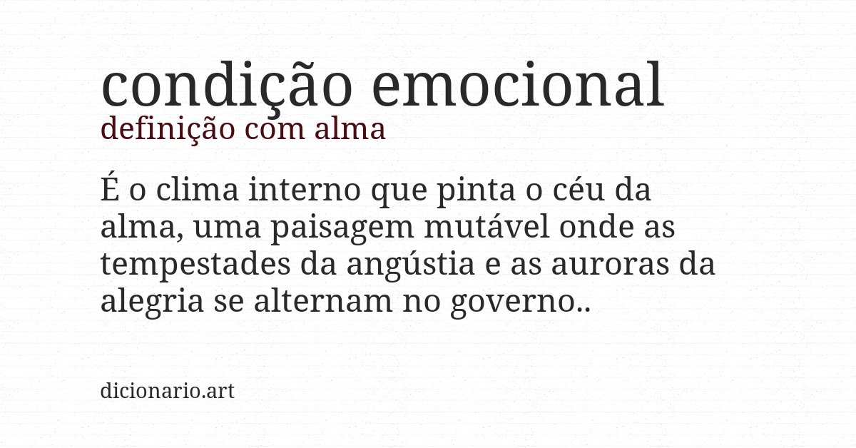 Definição com alma de condição emocional