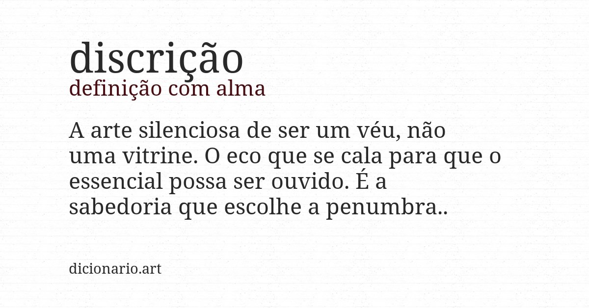 Definição com alma de discrição