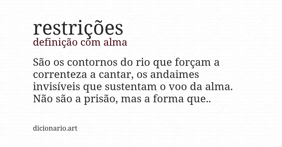 Definição com alma de restrições