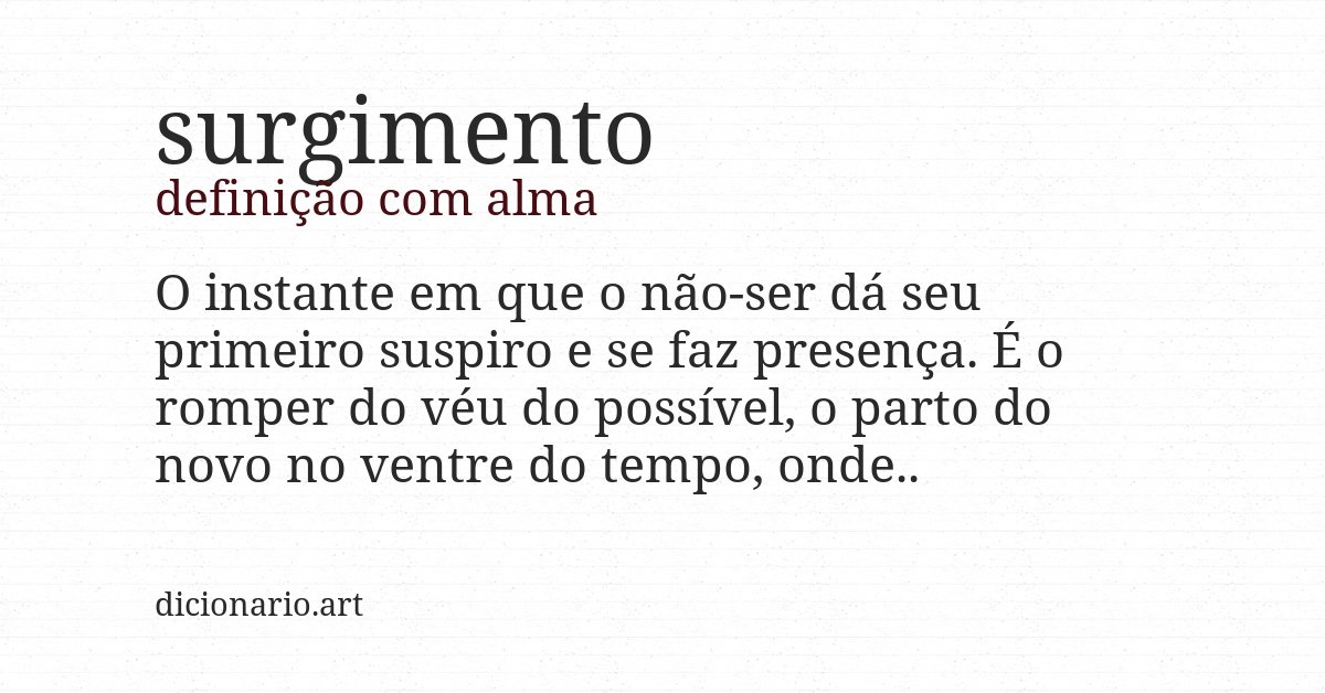 Definição com alma de surgimento