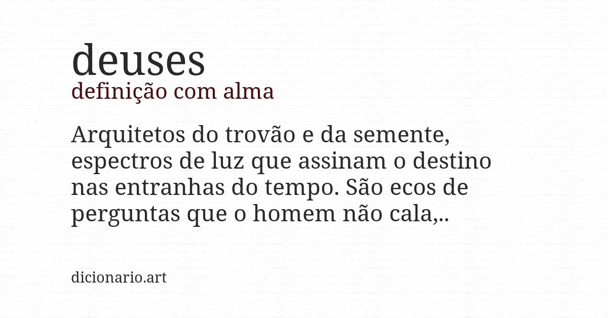 Definição com alma de deuses