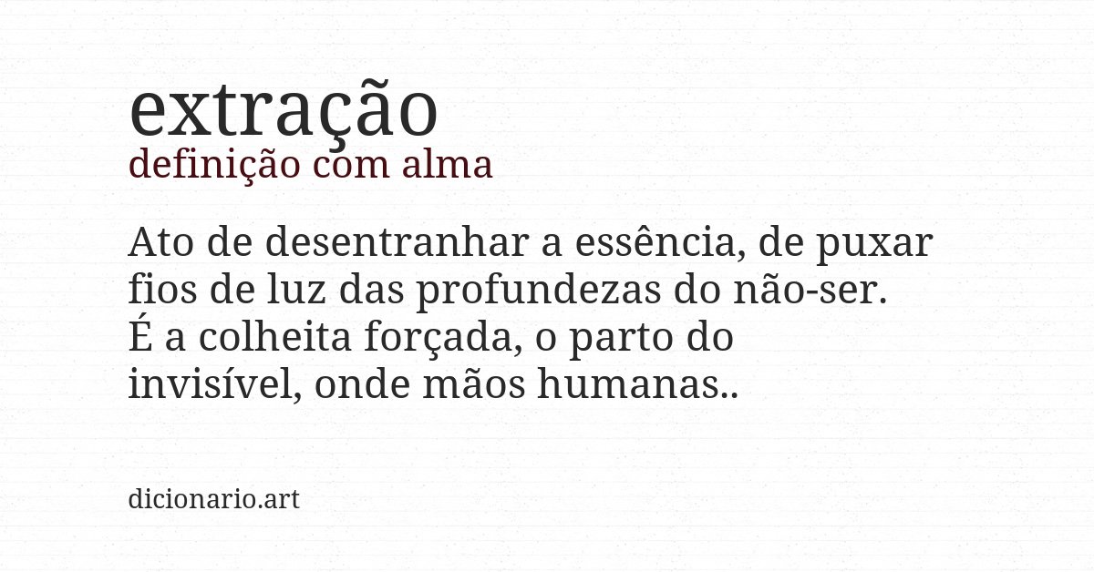 Definição com alma de extração