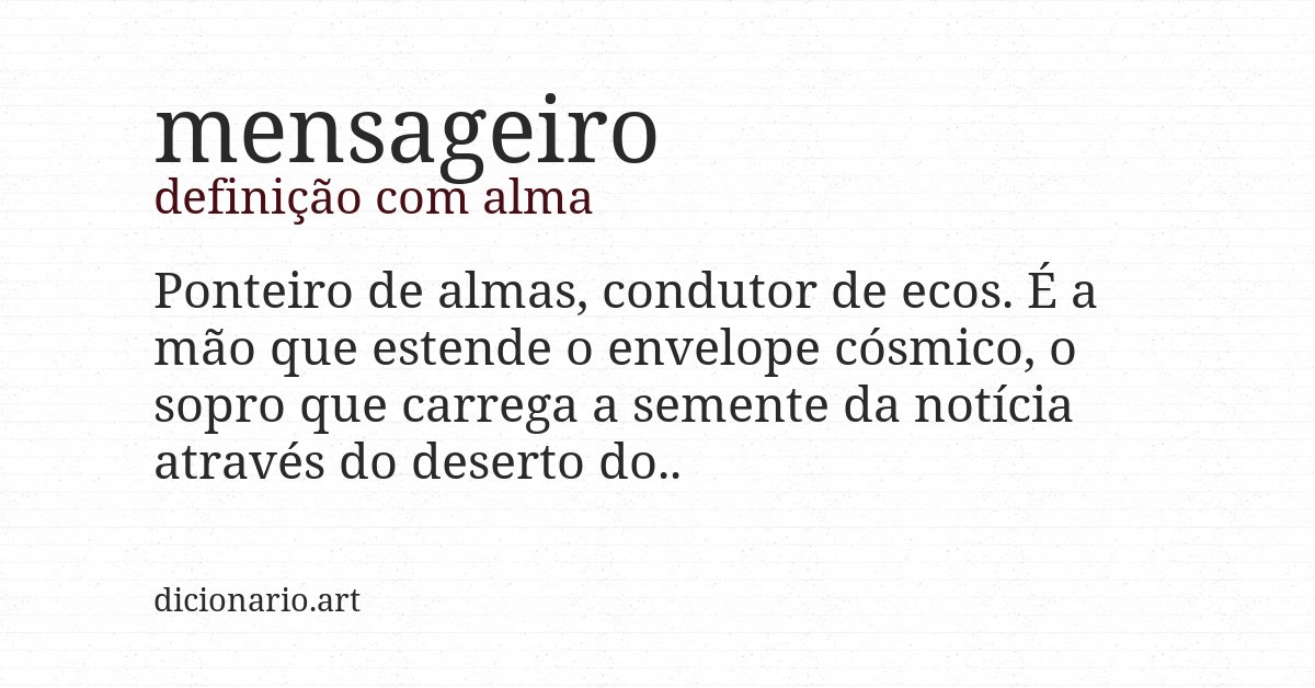 Definição com alma de mensageiro