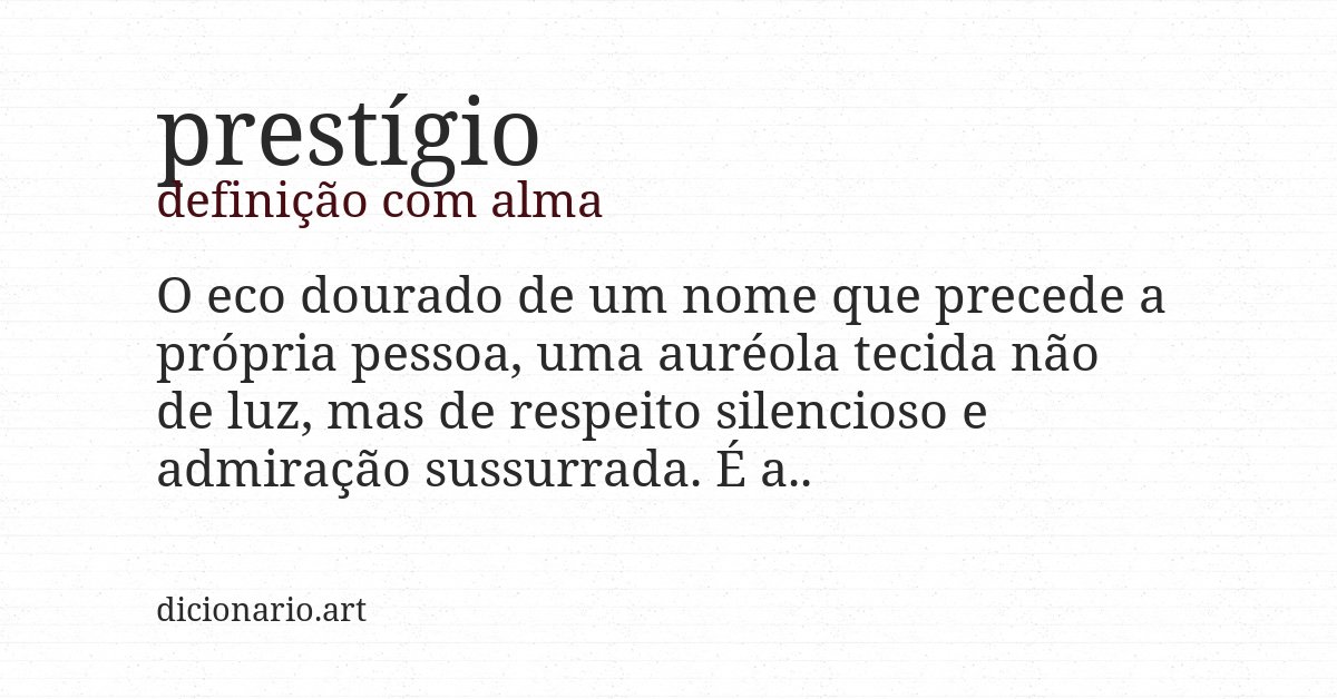 Definição com alma de prestígio