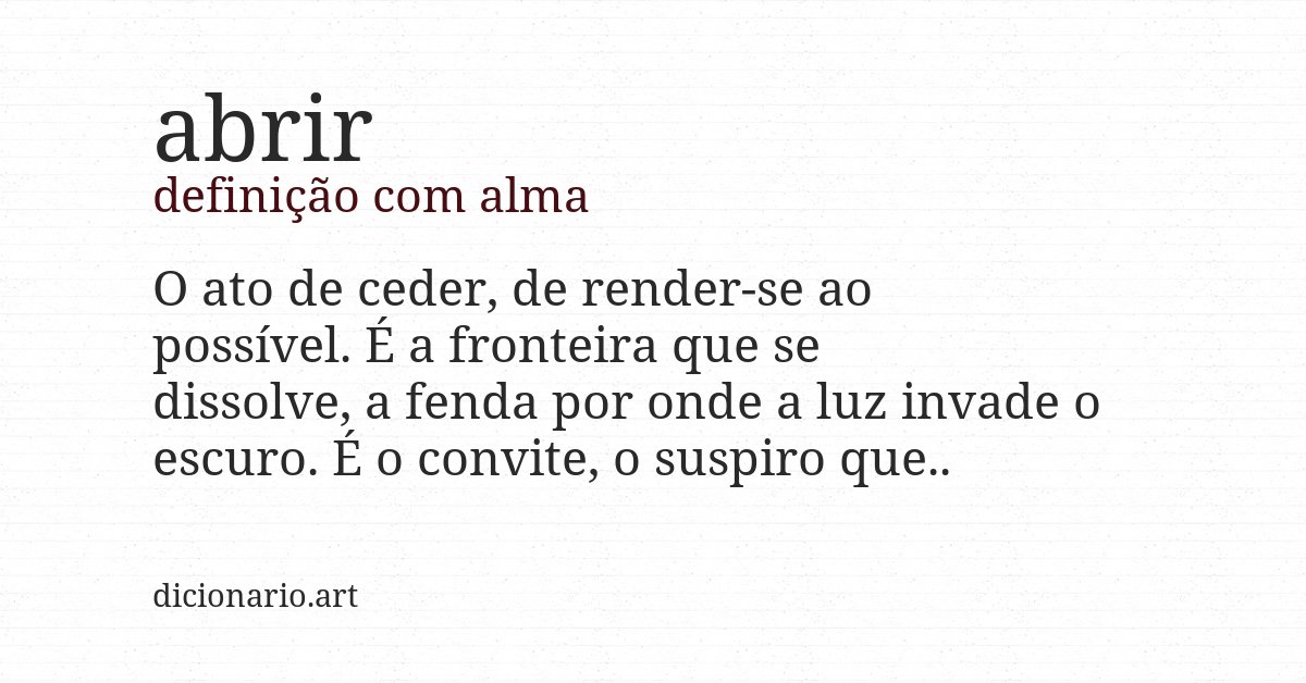 Definição com alma de abrir