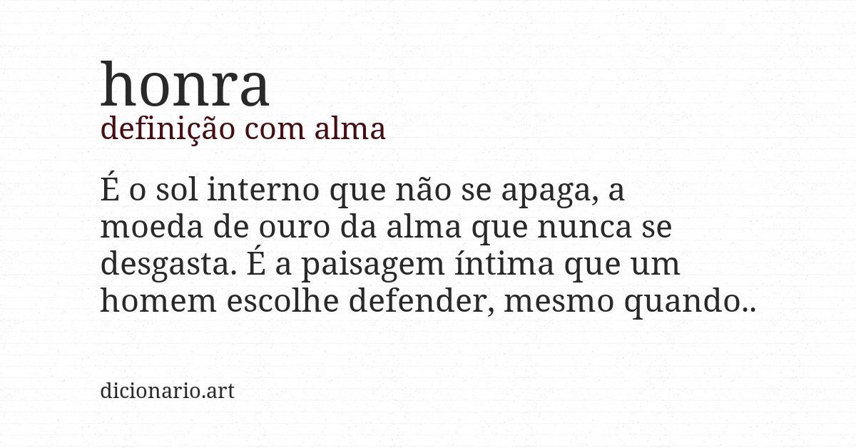 Definição com alma de honra