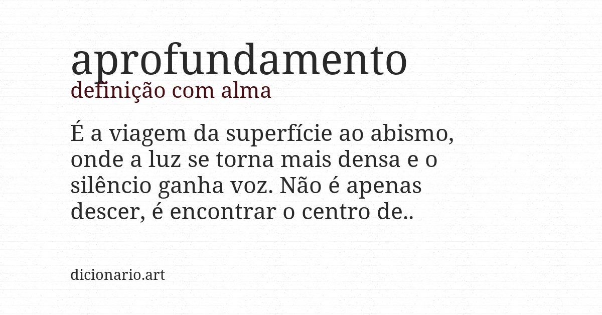 Definição com alma de aprofundamento