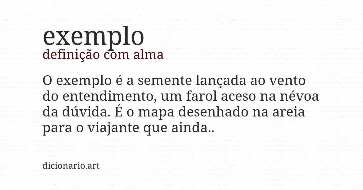 Definição com alma de exemplo