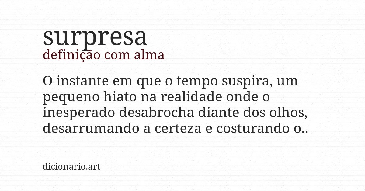 Definição com alma de surpresa