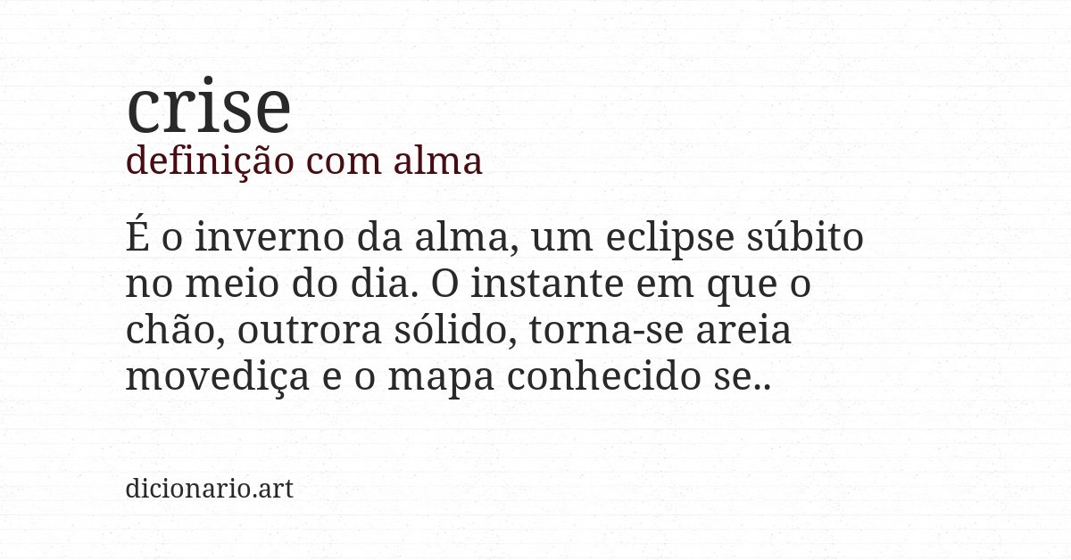Definição com alma de crise