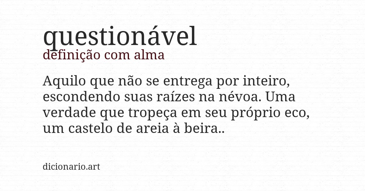 Definição com alma de questionável